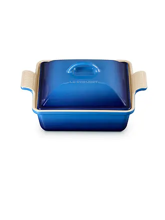 LE CREUSET | Auflaufform quadratisch mit Deckel 23cm/2,4l TRADITION Ofenrot | blau